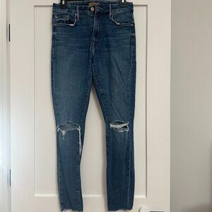 Mother Denim high waisted looker ankle fray